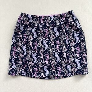 Lilly Pulitzer Luxletic Skort Sabbia UPF 50+ Navy On The Catwalk Tennis Golf XS